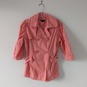 XSIDE Coral Pink Button-Up Trench Coat - Women's Size Medium